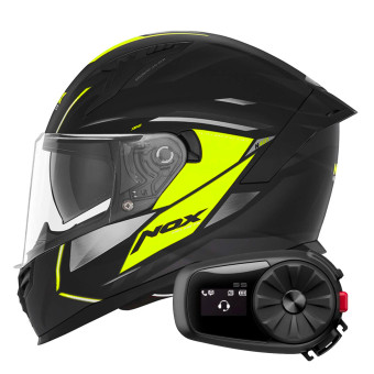 Integrale NOX N401 Xeno Matt Black Neon Yellow + Kit Bluetooth 5S Solo