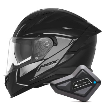 Integrale NOX N401 Xeno Matt Black Titanium + Kit Bluetooth BT Mini