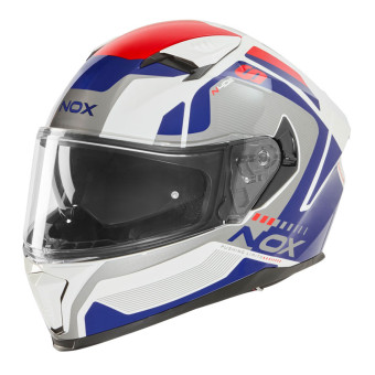Casque Integrale NOX N402 Mentor White Blue Red Shiny
