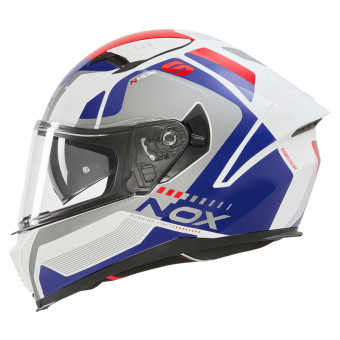 NOX N402 Mentor White Blue Red Shiny