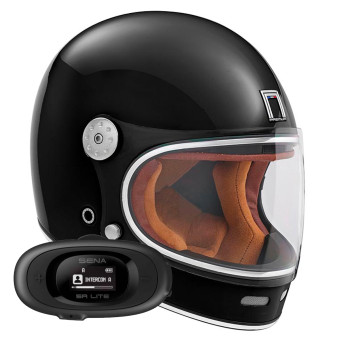 Integrale NOX Revenge Shiny Black + Kit bluetooth 5R Lite