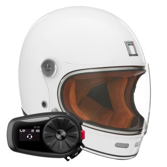 Integrale NOX Revenge Shiny White + Kit Bluetooth 5S Solo