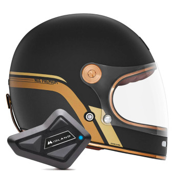 Integrale NOX Revenge Strobe Matt Black Gold + Kit Bluetooth BT Mini
