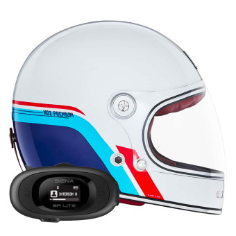 Integrale NOX Revenge Strobe Pearl White Blue Red + Kit bluetooth 5R Lite