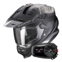 Casque Integrale Scorpion ADF 9000 Air Desert Matt Black Silver + Kit Bluetooth 5S Solo