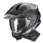 Casque Integrale Scorpion ADF 9000 Air Desert Matt Black Silver + Kit Bluetooth BT Mini