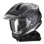 Casque Integrale Scorpion ADF 9000 Air Desert Matt Black Silver + Kit bluetooth Exo-Com Link-1C