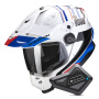 Casque Integrale Scorpion ADF 9000 Air Desert White Blue Red + Kit Bluetooth BT Mini