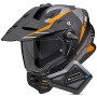 Casque Integrale Scorpion ADF 9000 Air Feat Black Mat Silver Orange + Kit Bluetooth BT Mini