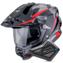 Casque Integrale Scorpion ADF 9000 Air Feat Black Silver Red + Kit Bluetooth BT Mini