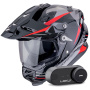 Casque Integrale Scorpion ADF 9000 Air Feat Black Silver Red + Kit Bluetooth Lokui K30