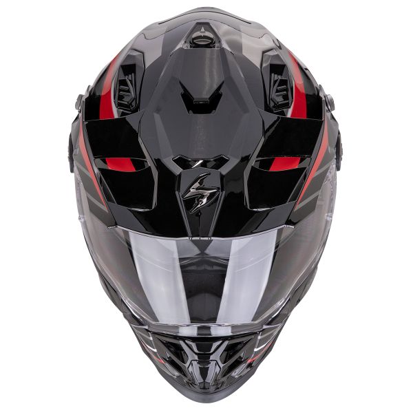 Scorpion ADF 9000 Air Feat Black Silver Red + Kit Bluetooth 5S Solo