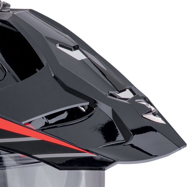 Scorpion ADF 9000 Air Feat Black Silver Red + Kit Bluetooth 5S Solo