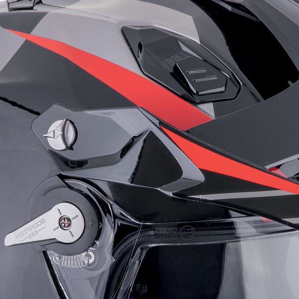 Scorpion ADF 9000 Air Feat Black Silver Red + Kit Bluetooth 5S Solo