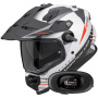 Casque Integrale Scorpion ADF 9000 Air Feat White Black Red + Kit bluetooth 5R Lite Solo