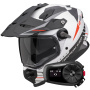 Casque Integrale Scorpion ADF 9000 Air Feat White Black Red + Kit Bluetooth 5S Solo