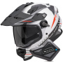 Casque Integrale Scorpion ADF 9000 Air Feat White Black Red + Kit Bluetooth BT Mini