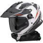 Casque Integrale Scorpion ADF 9000 Air Feat White Black Red + Kit bluetooth Exo-Com Link-1C