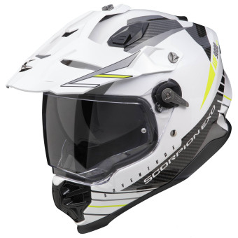 Scorpion ADF 9000 Air Feat White Black Yellow fluo + Kit bluetooth 5R Lite Solo
