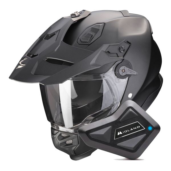 Integrale Scorpion ADF 9000 Air Matt Pearl Black + Kit Bluetooth BT Mini Integrale Scorpion ADF 9000 Air Matt Pearl Black + Kit Bluetooth BT Mini