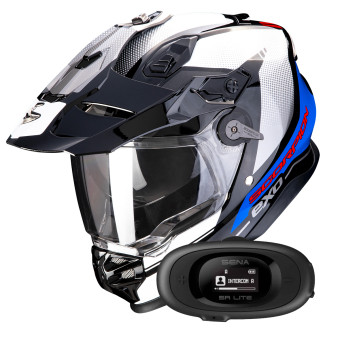 Integrale Scorpion ADF 9000 Air Trail Black Blue White + Kit bluetooth 5R Lite