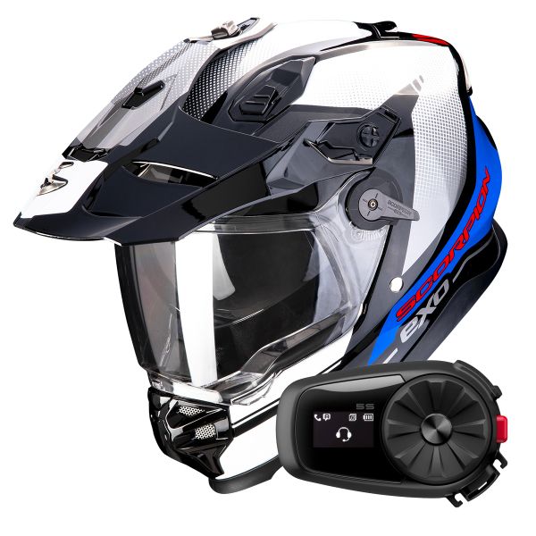 Integrale Scorpion ADF 9000 Air Trail Black Blue White + Kit Bluetooth 5S