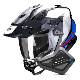 Integrale Scorpion ADF 9000 Air Trail Black Blue White + Kit Bluetooth BT Mini