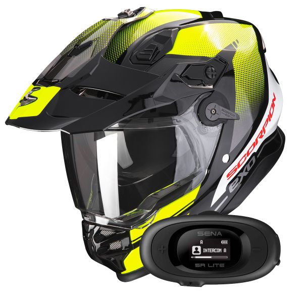 Integrale Scorpion ADF 9000 Air Trail Black Neon Yellow + Kit bluetooth 5R Lite