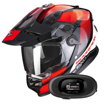 Integrale Scorpion ADF 9000 Air Trail Black Red + Kit bluetooth 5R Lite