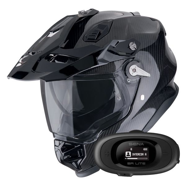 Integrale Scorpion ADF 9000 Carbon Air Solid Black + Kit bluetooth 5R Lite Integrale Scorpion ADF 9000 Carbon Air Solid Black + Kit bluetooth 5R Lite