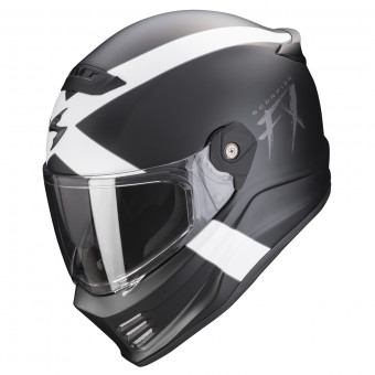 Scorpion Covert FX Gallus Matt Black White + Kit Bluetooth 5S