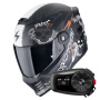 Casque Integrale Scorpion Covert FX Skullz Black Grey Red + Kit Bluetooth 5S Solo