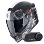 Casque Integrale Scorpion Covert FX Skullz Black Grey Red + Kit Bluetooth Lokui K30