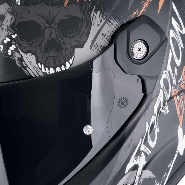 Scorpion Covert FX Skullz Black Grey Red + Kit Bluetooth Lokui K30