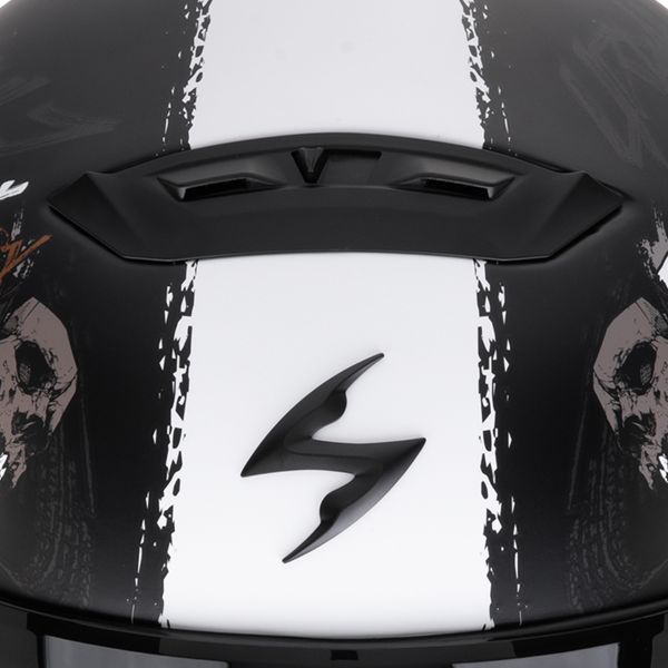 Scorpion Covert FX Skullz Black Grey Red + Kit Bluetooth Lokui K30