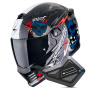 Casque Integrale Scorpion Covert FX Skullz Matt Black Grey Gold + Kit Bluetooth BT Mini
