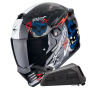 Casque Integrale Scorpion Covert FX Skullz Matt Black Grey Gold + Kit bluetooth Exo-Com Link-1