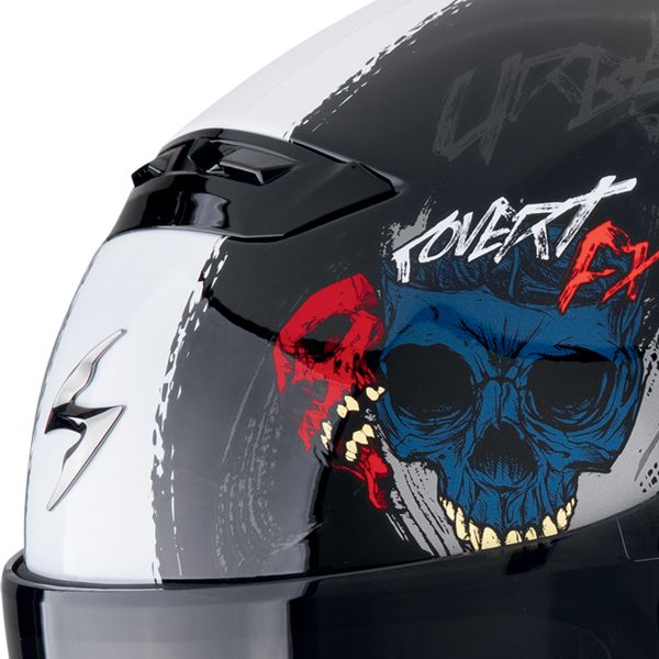 Scorpion Covert FX Skullz Matt Black Grey Gold + Kit Bluetooth 5S Solo