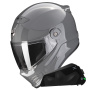Casque Integrale Scorpion Covert FX Solid Cement Grey + Kit bluetooth Exo-Com Link-1C