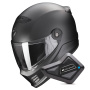 Casque Integrale Scorpion Covert FX Solid Matt Pearl Black + Kit Bluetooth BT Mini