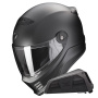 Casque Integrale Scorpion Covert FX Solid Matt Pearl Black + Kit bluetooth Exo-Com Link-1