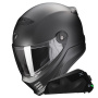 Casque Integrale Scorpion Covert FX Solid Matt Pearl Black + Kit bluetooth Exo-Com Link-1C