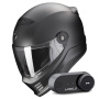 Casque Integrale Scorpion Covert FX Solid Matt Pearl Black + Kit Bluetooth Lokui K30