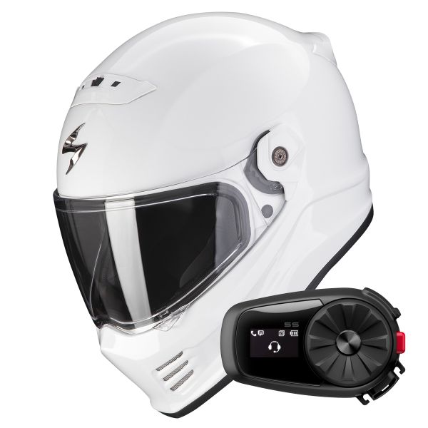 Integrale Scorpion Covert FX Solid White + Kit Bluetooth 5S