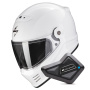 Casque Integrale Scorpion Covert FX Solid White + Kit Bluetooth BT Mini
