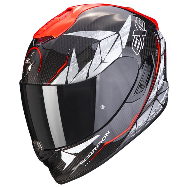 Scorpion Exo 1400 Air Carbon Air Aranea Black Red Fluo + Kit Bluetooth SMH5