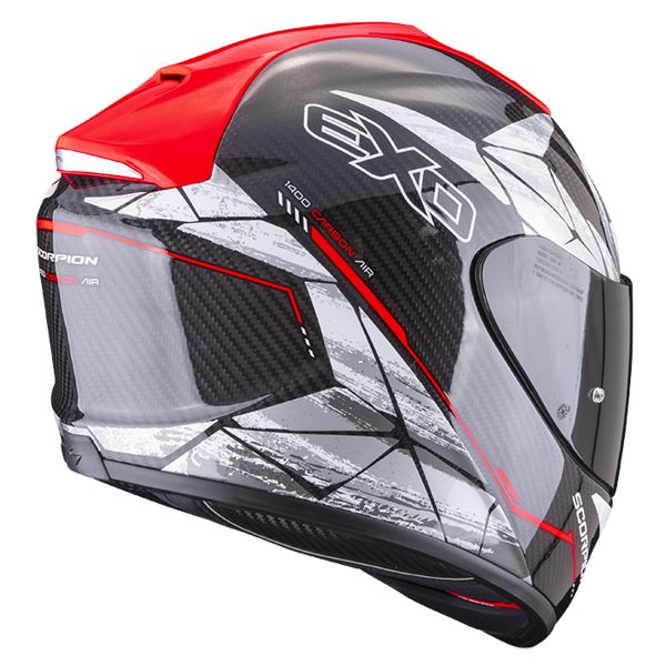 Scorpion Exo 1400 Air Carbon Air Aranea Black Red Fluo + Kit Bluetooth SMH5