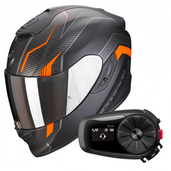 Integrale Scorpion Exo 1400 Air Fortuna Matt Black Orange + Kit Bluetooth 5S Solo