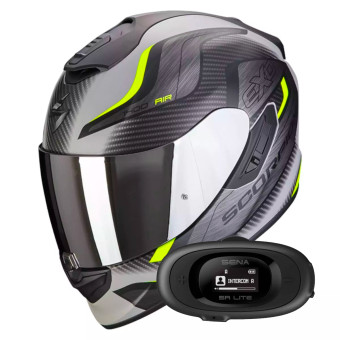 Integrale Scorpion Exo 1400 Evo Air Attune Matt Grey Black Neon Yellow + Kit bluetooth 5R