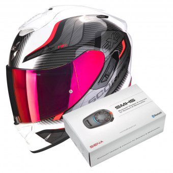 Integrale Scorpion Exo 1400 Evo Air Attune White Red + Intercom Sena SMH5